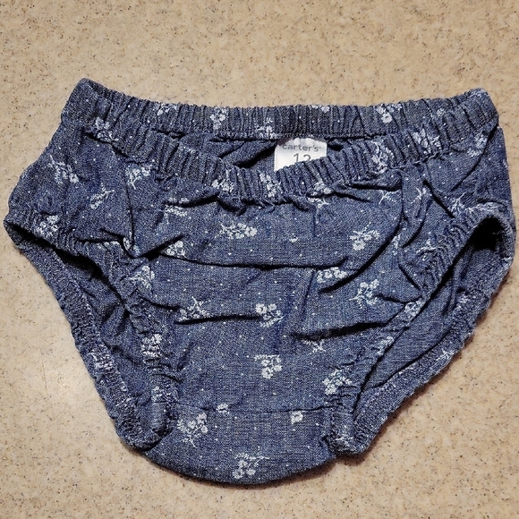 Carter's Blue Dress With Belt And Matching Diaper Cover SIZE 12 MONTHS - Picture 6 of 6